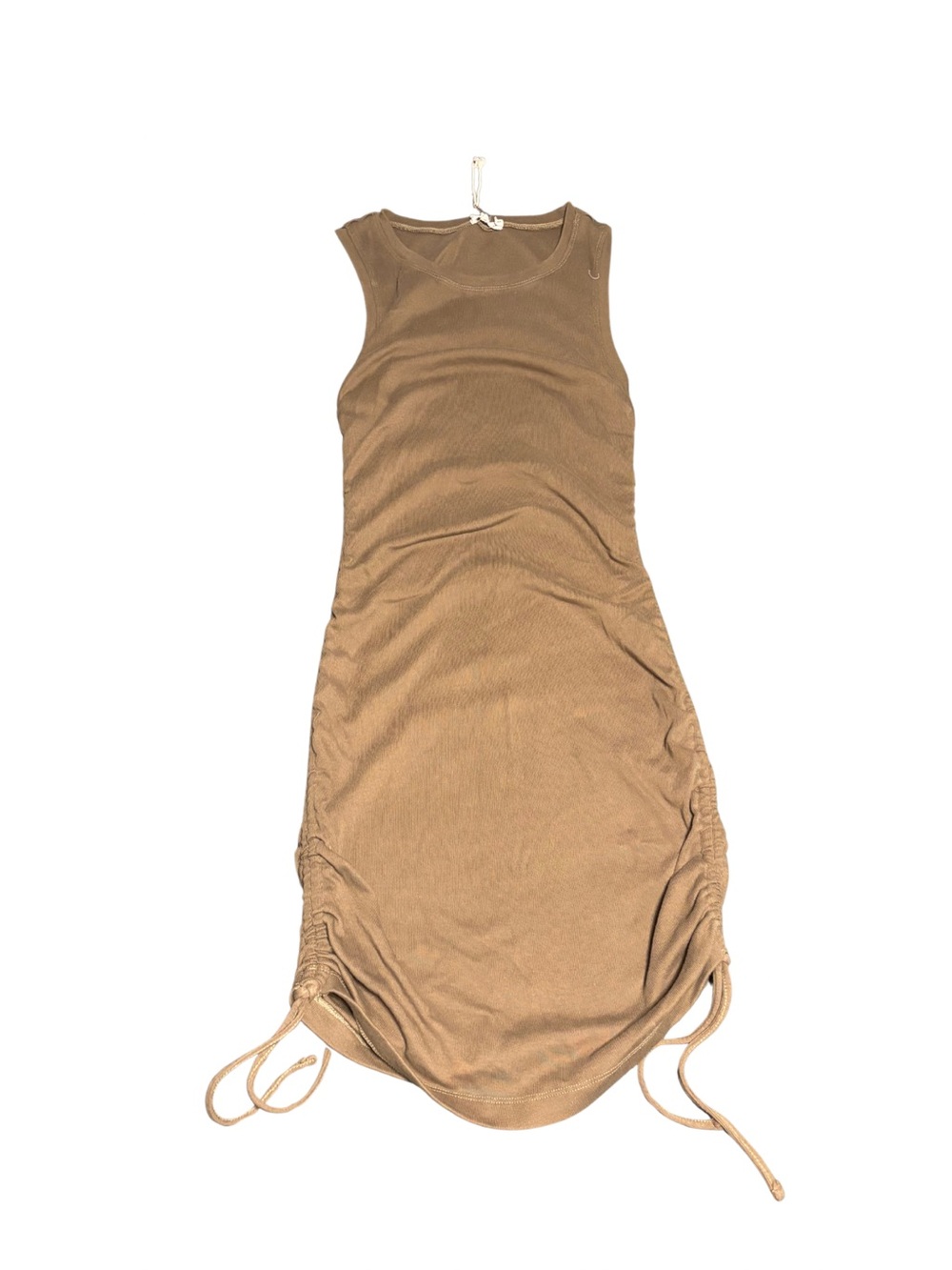 Good American Ruched Mini Tank Dress in Army Green